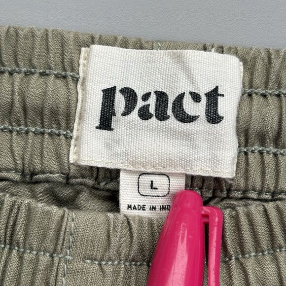 Pact Twill Canvas Shorts LOT of 2 Men’s Large 100% Organic Cotton Tan Gray - Picture 4 of 15